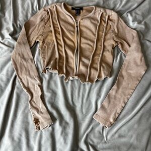 Small long sleeve zip up top w/ thumb holes